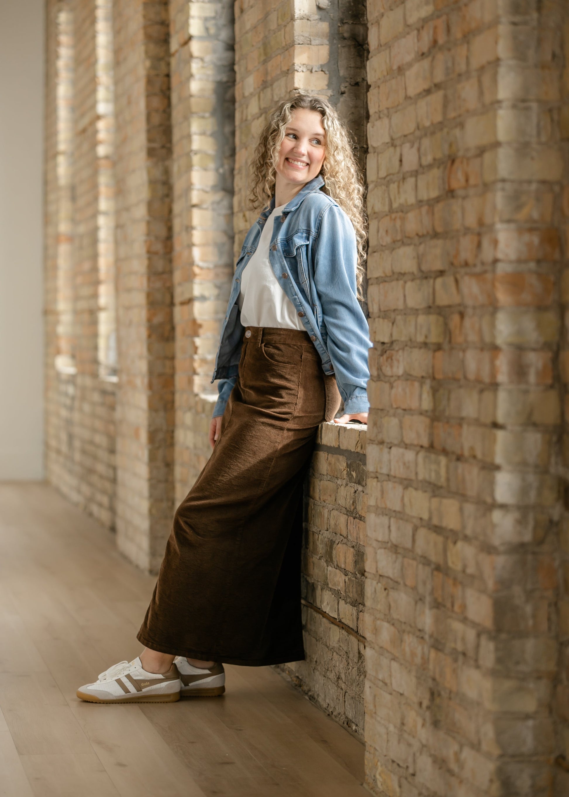 Stella Cafe Noir Corduroy Denim Maxi Skirt IC Skirts