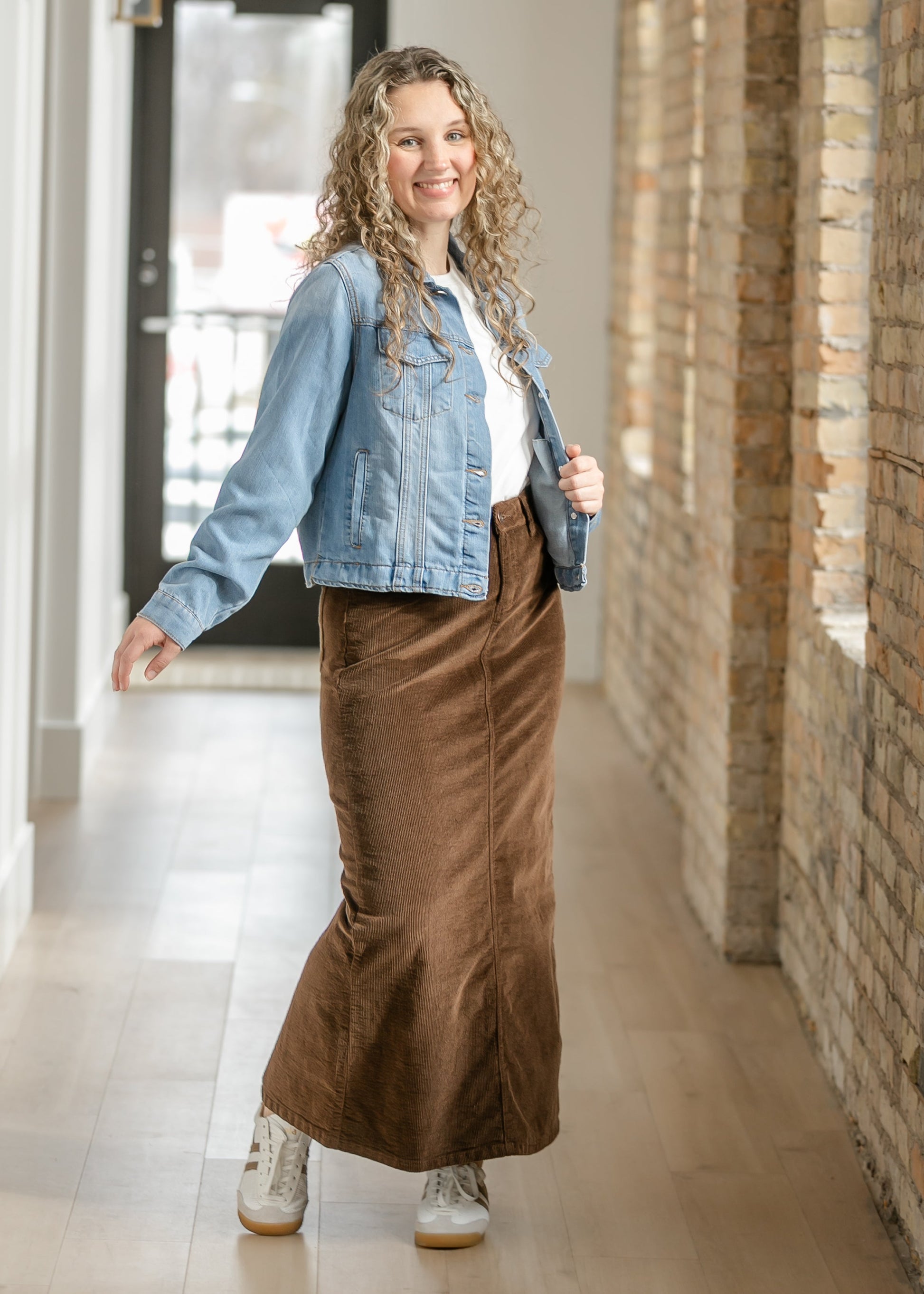 Stella Cafe Noir Corduroy Denim Maxi Skirt IC Skirts