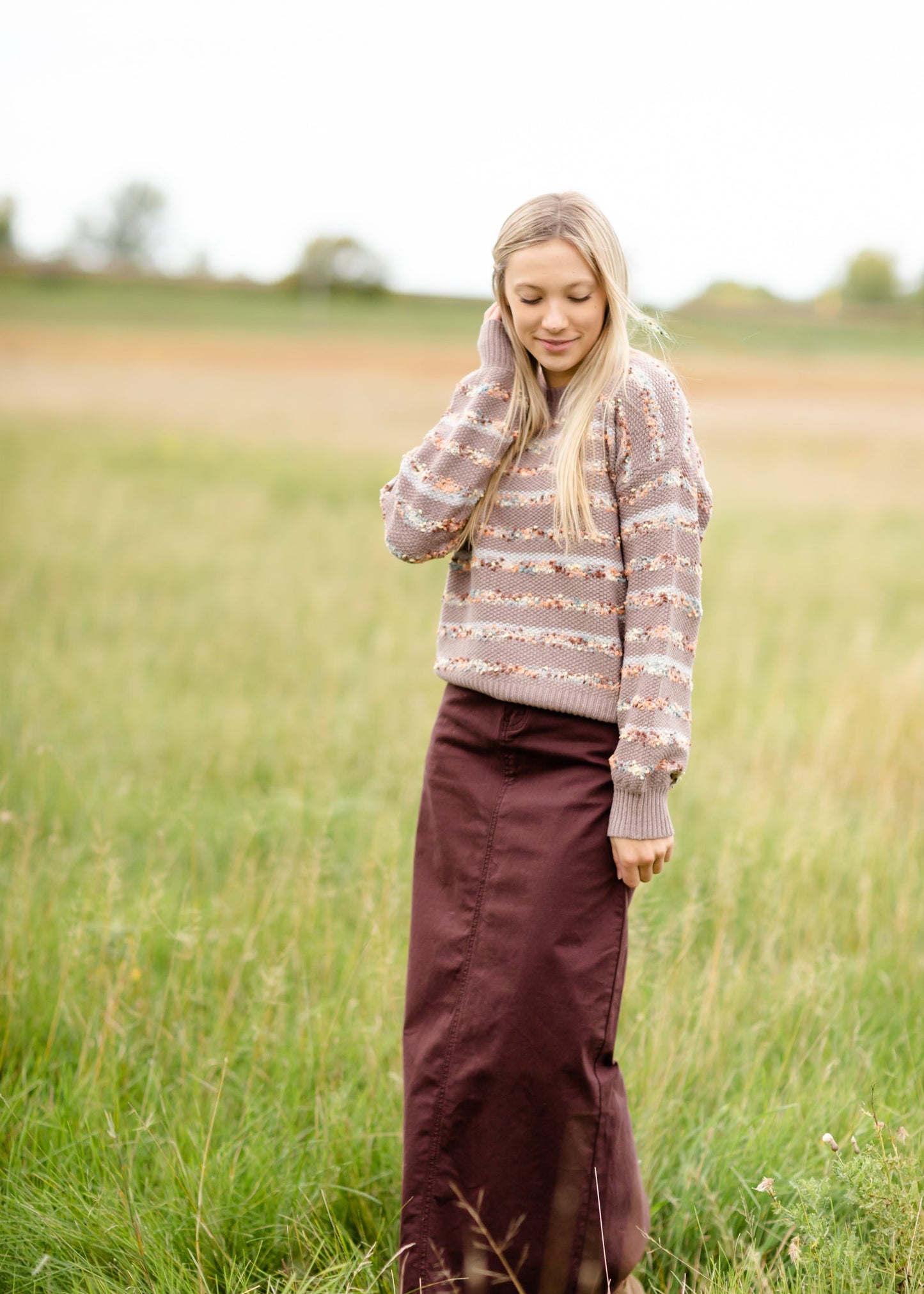 Stella Currant Long Denim Maxi Skirt - FINAL SALE IC Skirts