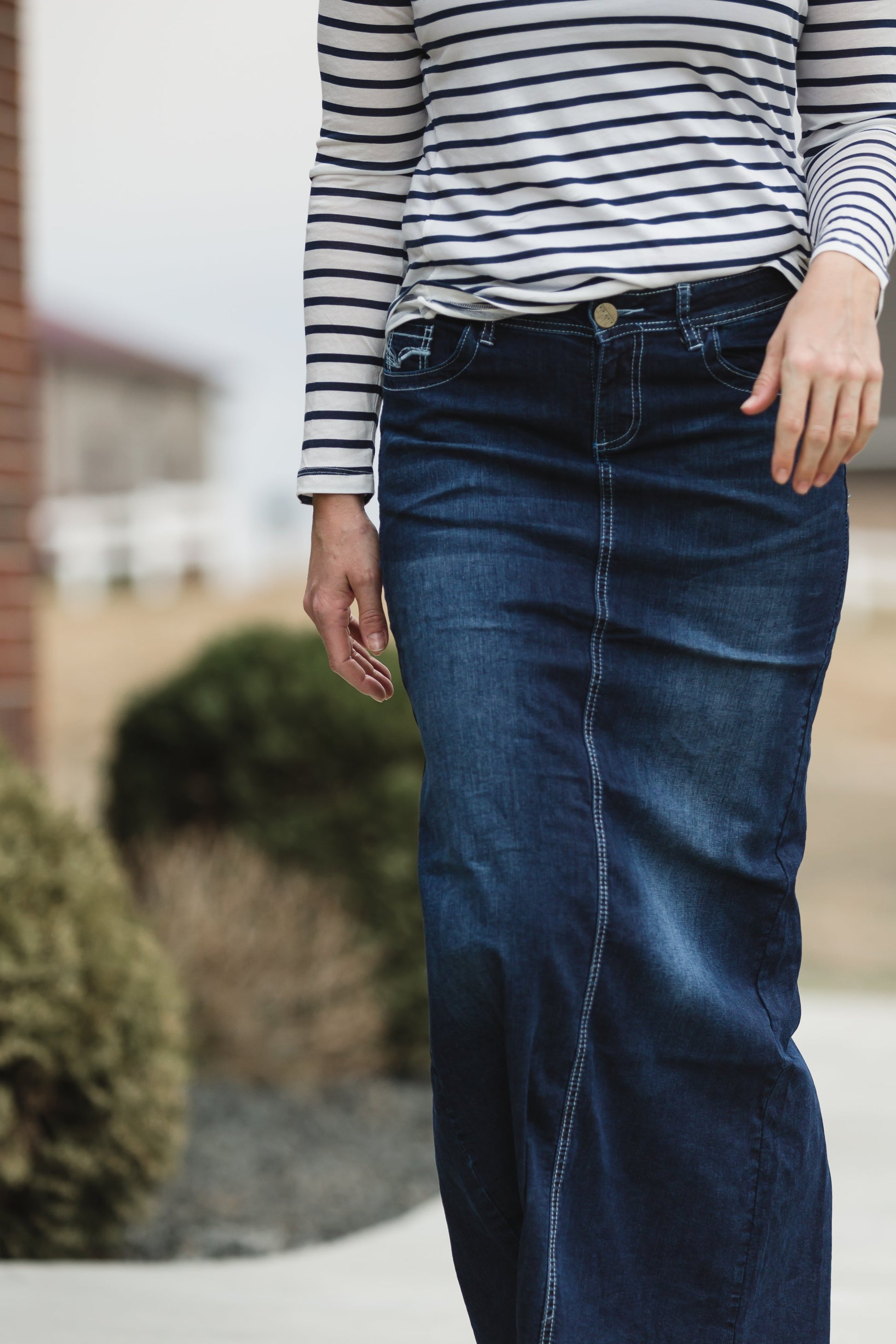 Stella Dark Denim Skirt 34" - FINAL SALE Skirts