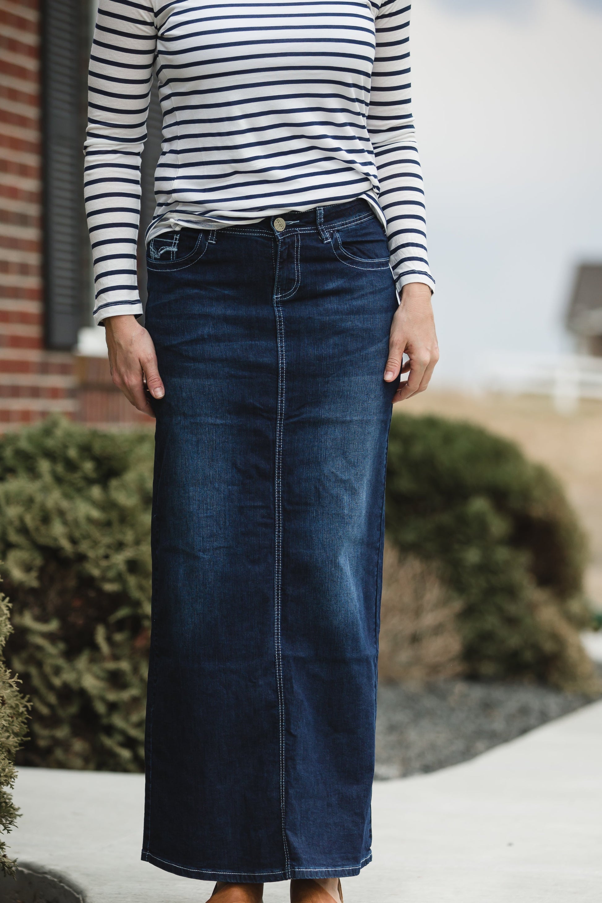 Stella Dark Denim Skirt 34" - FINAL SALE Skirts