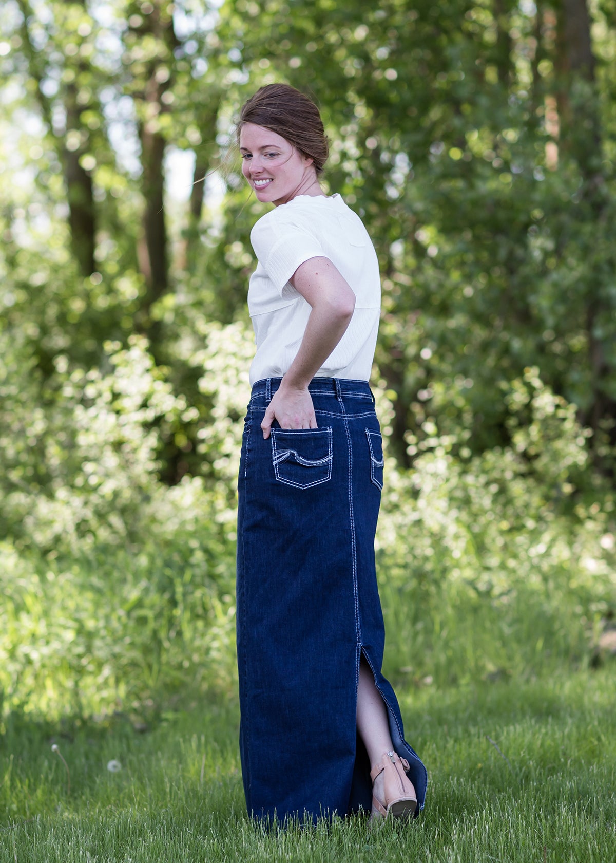 Stella Dark Denim Skirt 34" - FINAL SALE Skirts