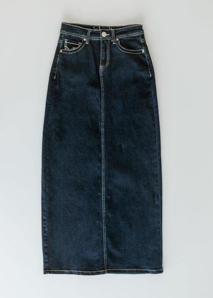 Stella Dark Wash Maxi Denim Skirt IC Skirts