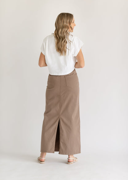 Stella Desert Taupe Long Denim Skirt IC Skirts