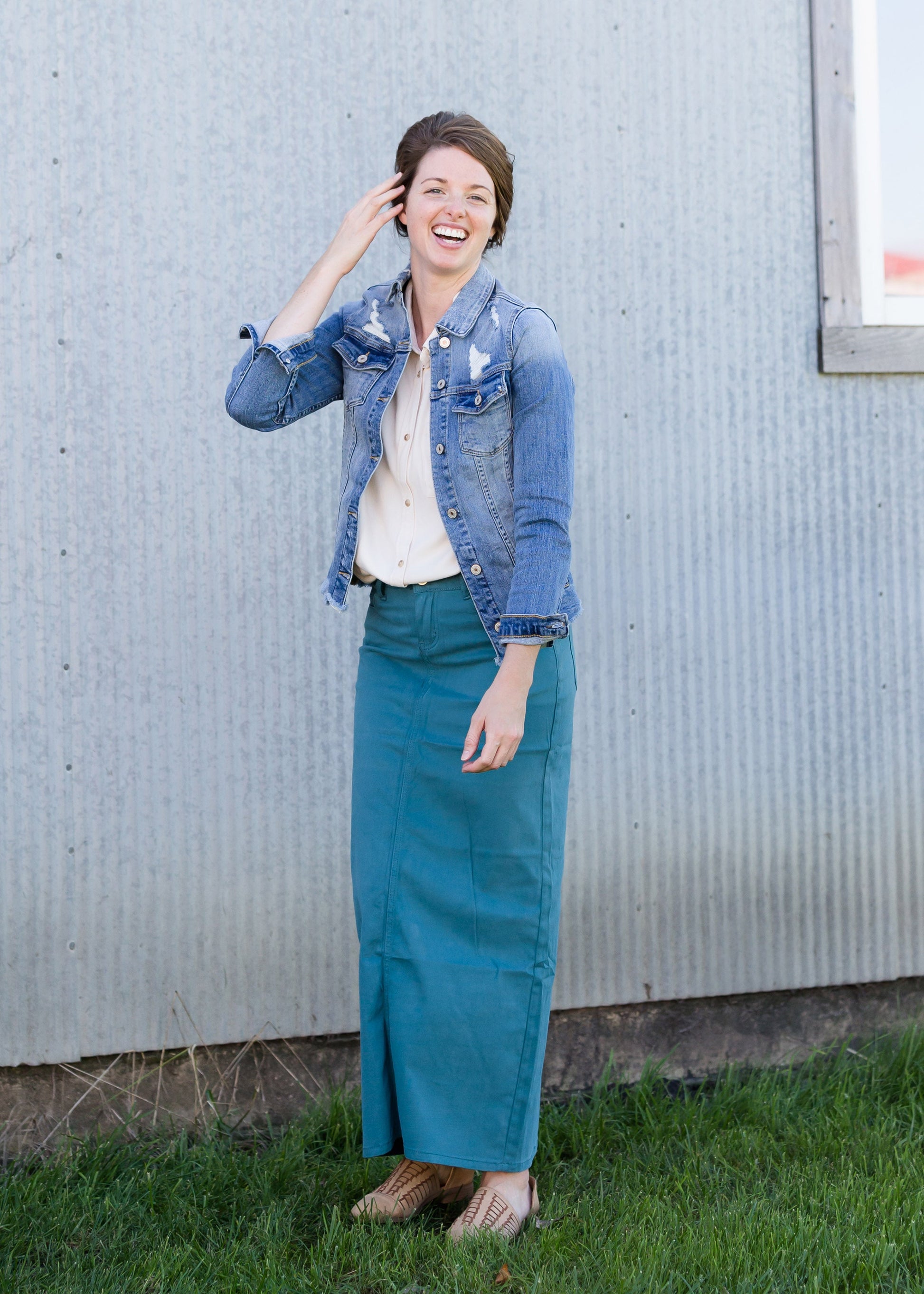 Stella Jade Colored Denim Skirt - FINAL SALE Skirts