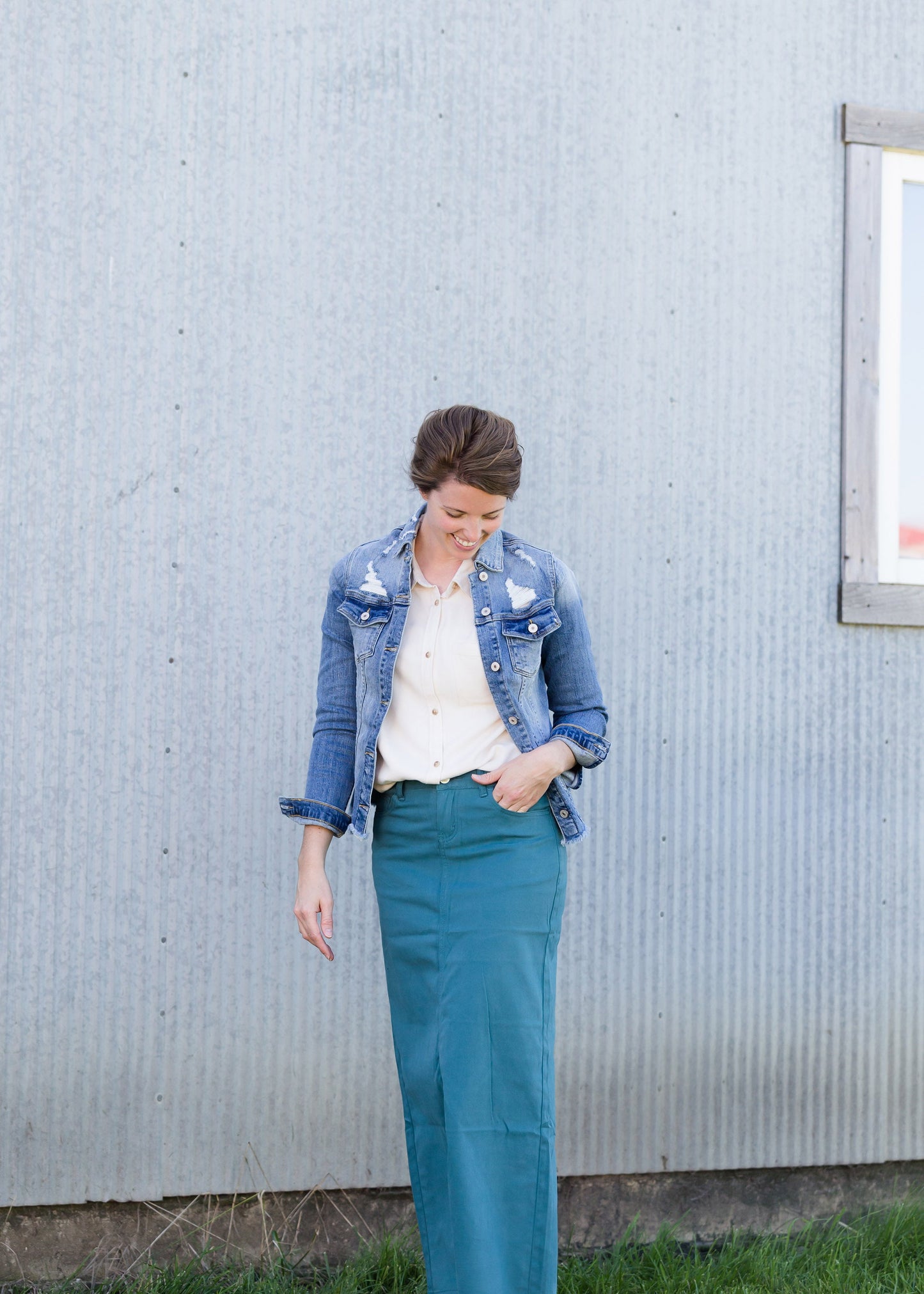 Stella Jade Colored Denim Skirt - FINAL SALE Skirts