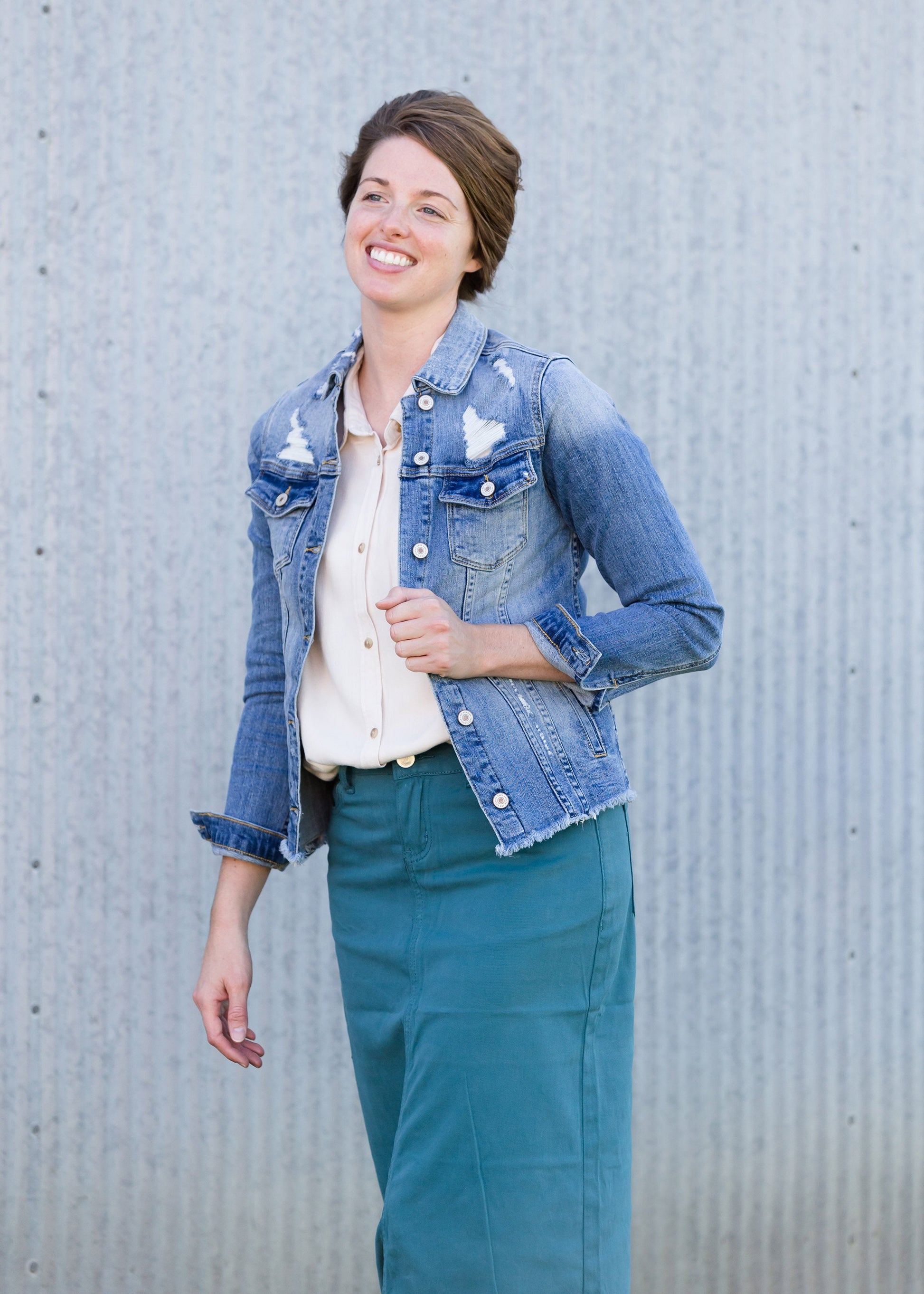 Stella Jade Colored Denim Skirt - FINAL SALE Skirts