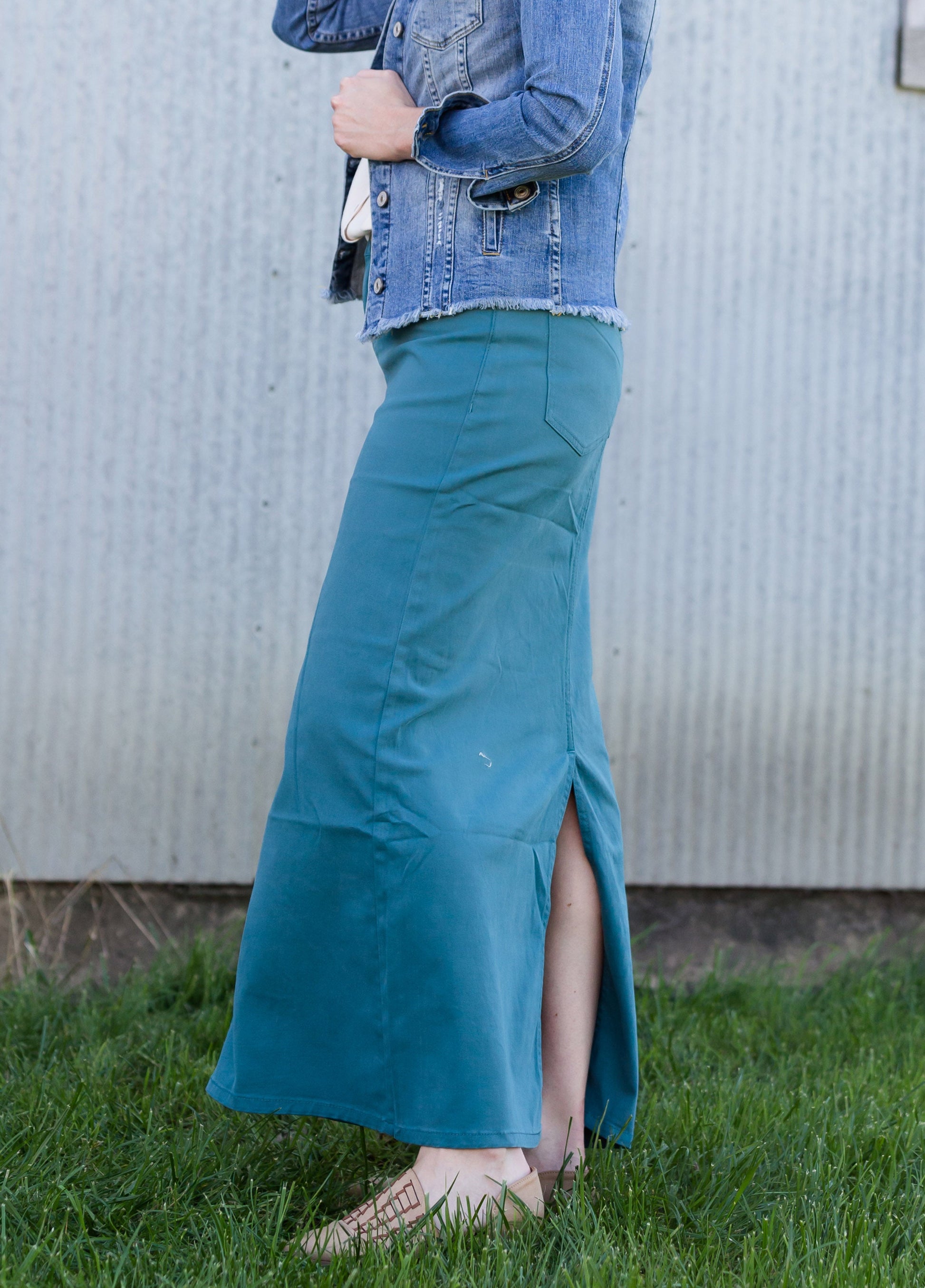 Stella Jade Colored Denim Skirt - FINAL SALE Skirts