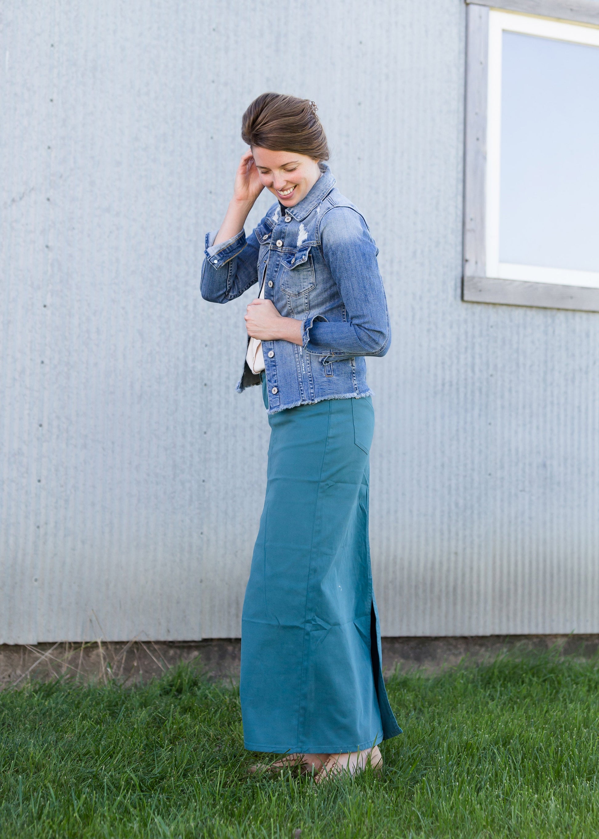 Stella Jade Colored Denim Skirt - FINAL SALE Skirts
