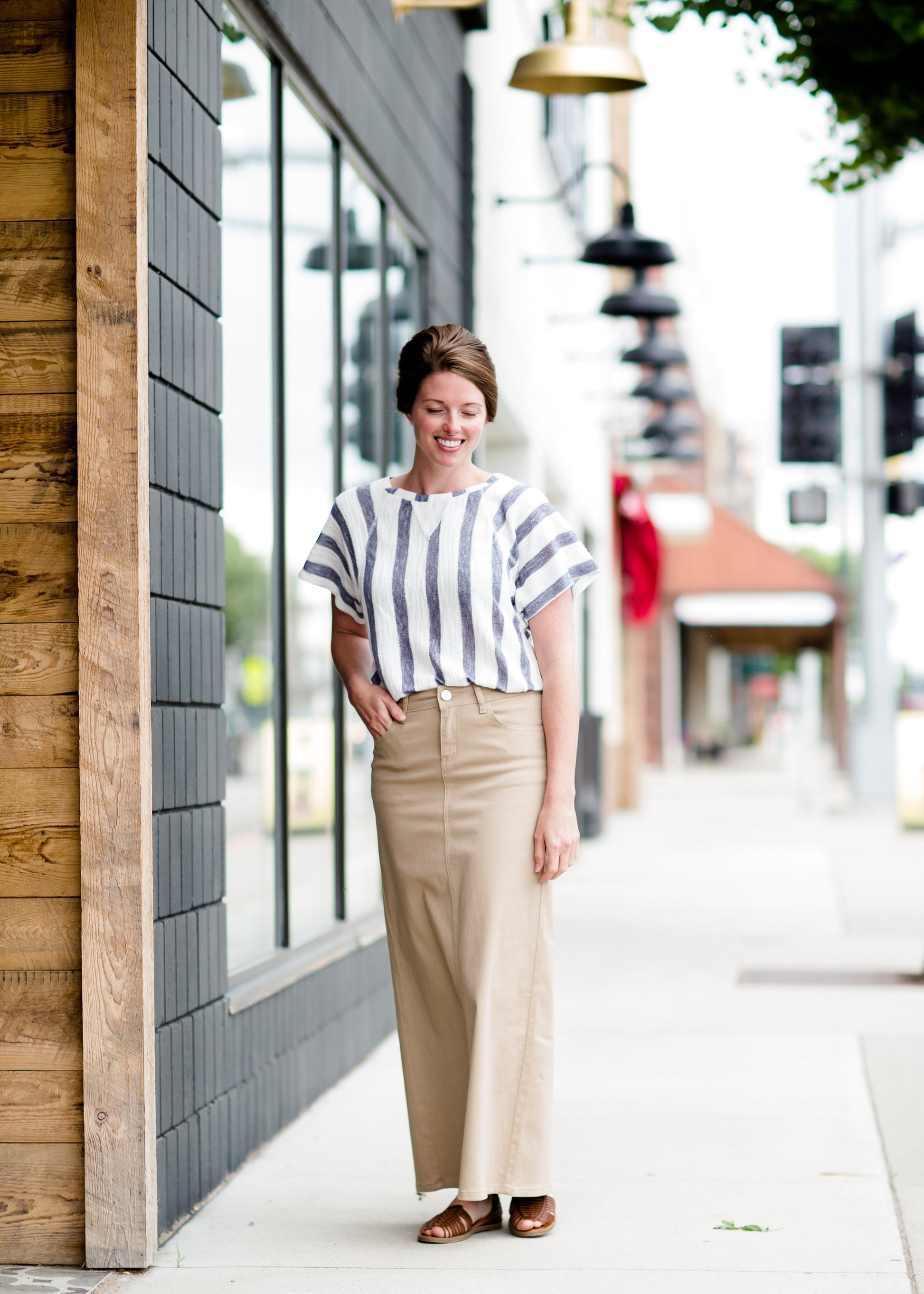 Stella Light Khaki Denim Skirt - FINAL SALE Skirts