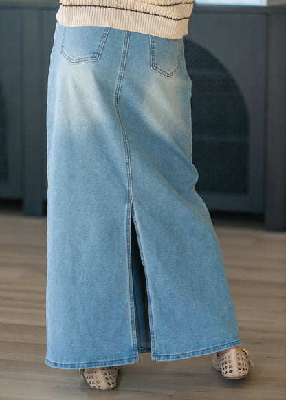 Stella Light Wash Maxi Denim Skirt IC Skirts