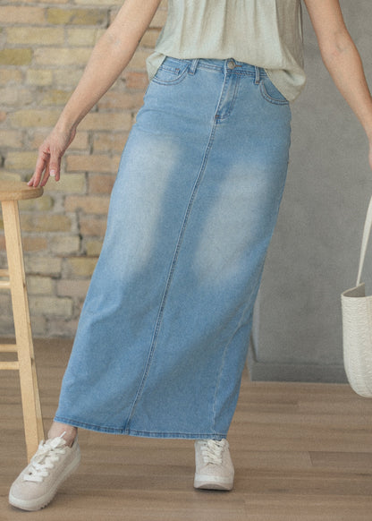 Stella Light Wash Maxi Denim Skirt IC Skirts
