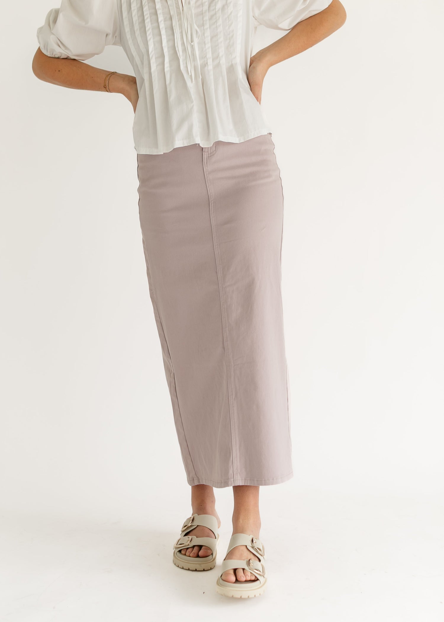 Stella Lilac Denim Maxi Skirt IC Skirts