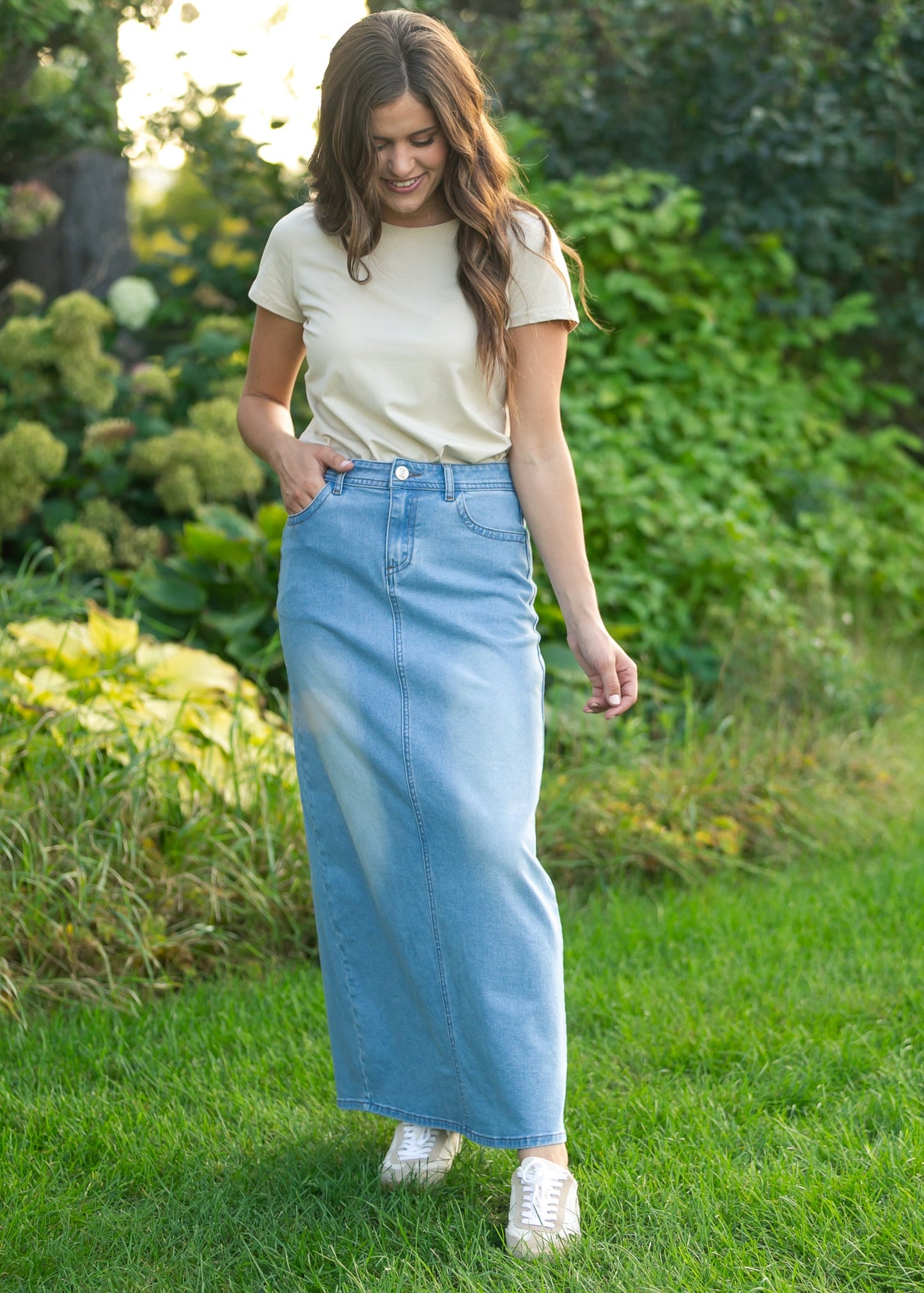 Stella Maxi Denim Skirt IC Skirts