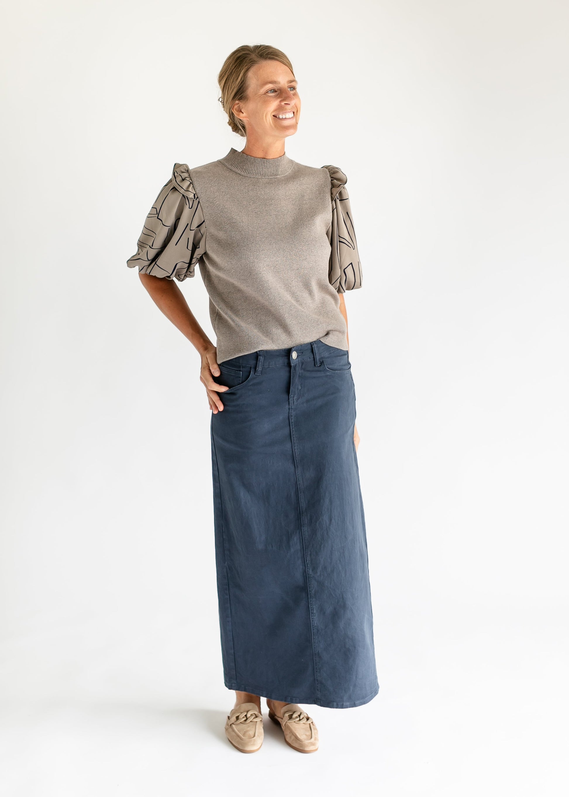 Stella Navy Denim Maxi Skirt IC Skirts
