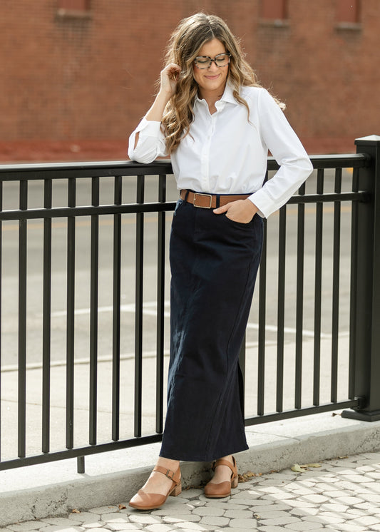 Stella Navy Maxi Denim Skirt IC Skirts