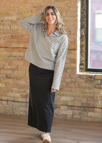 Stella Onyx Black Denim Maxi Skirt IC Skirts