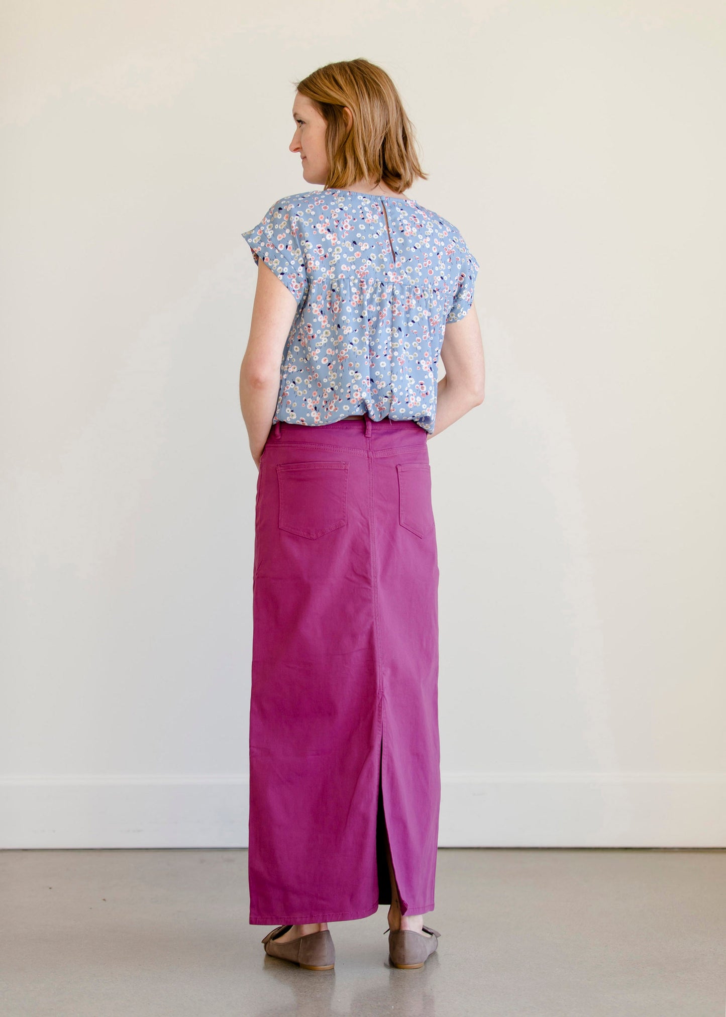 Stella Plum Colored Denim Skirt - FINAL SALE IC Skirts