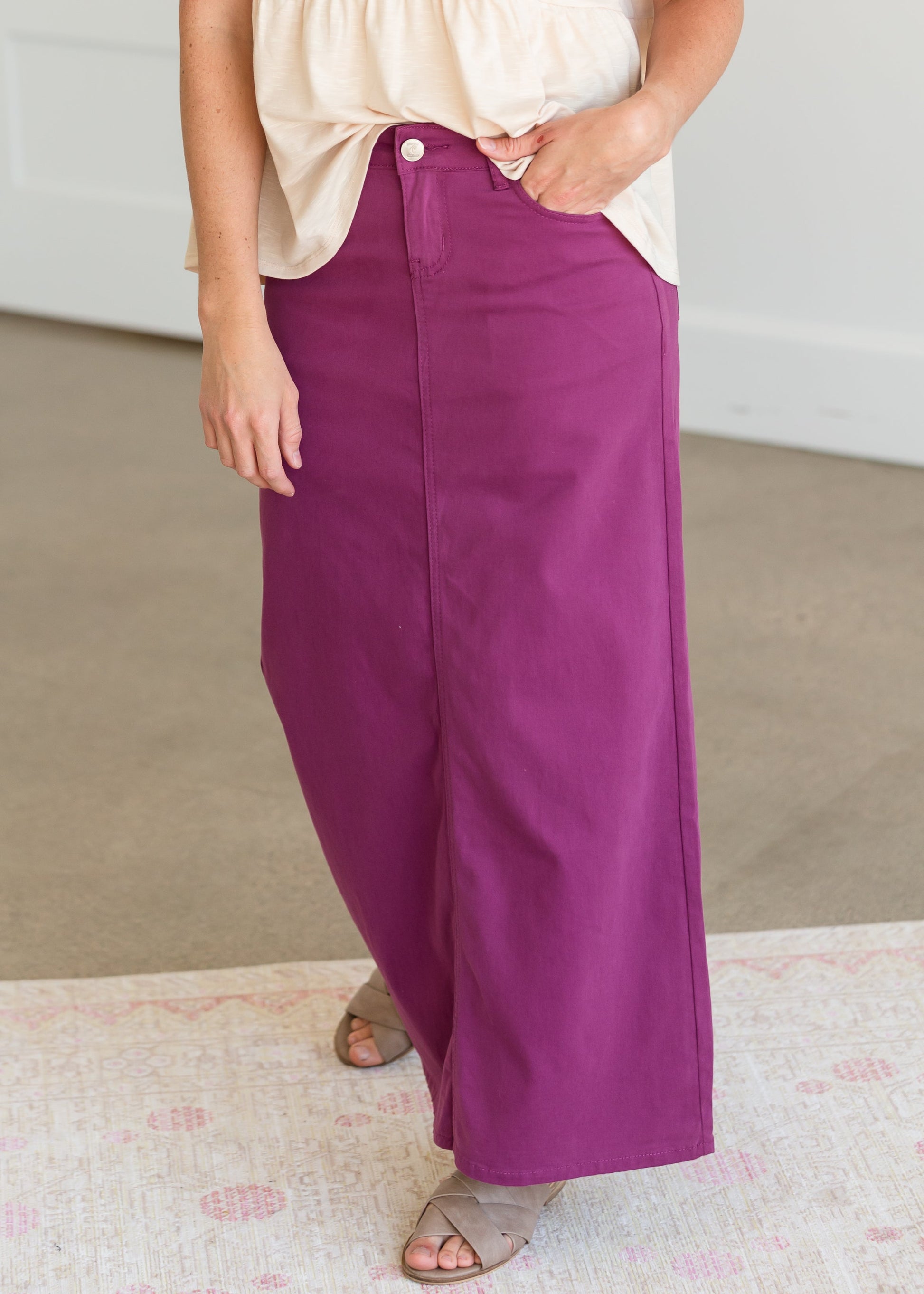 Stella Plum Colored Denim Skirt - FINAL SALE Skirts