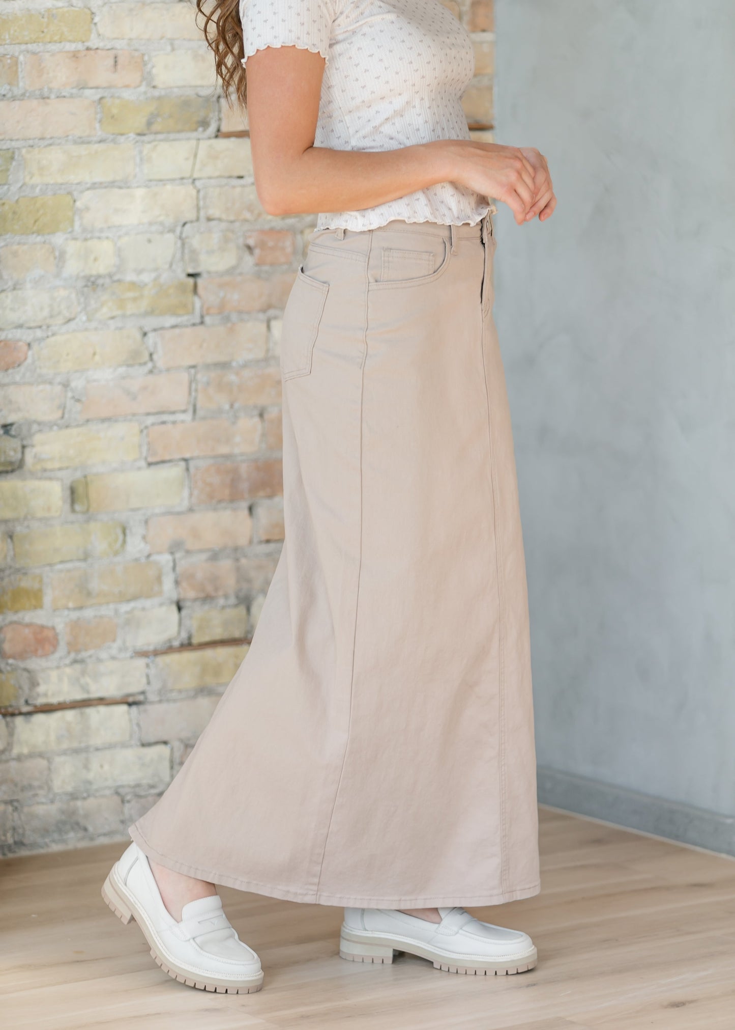 Stella Simply Taupe Denim Maxi Skirt IC Skirts
