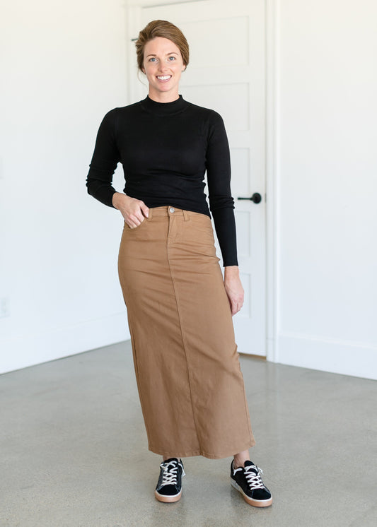 Stella Toasted Coconut Denim Maxi Skirt IC Skirts