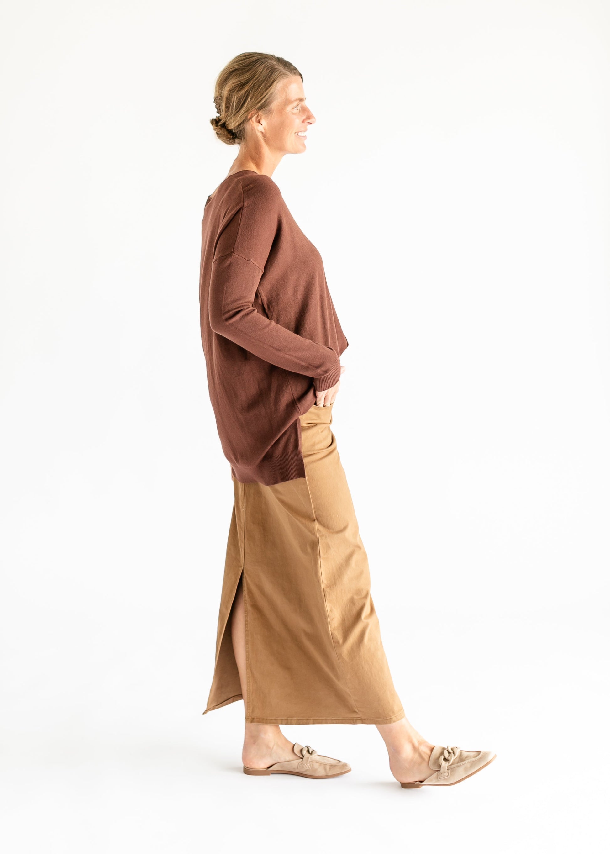 Stella Toasted Coconut Denim Maxi Skirt IC Skirts