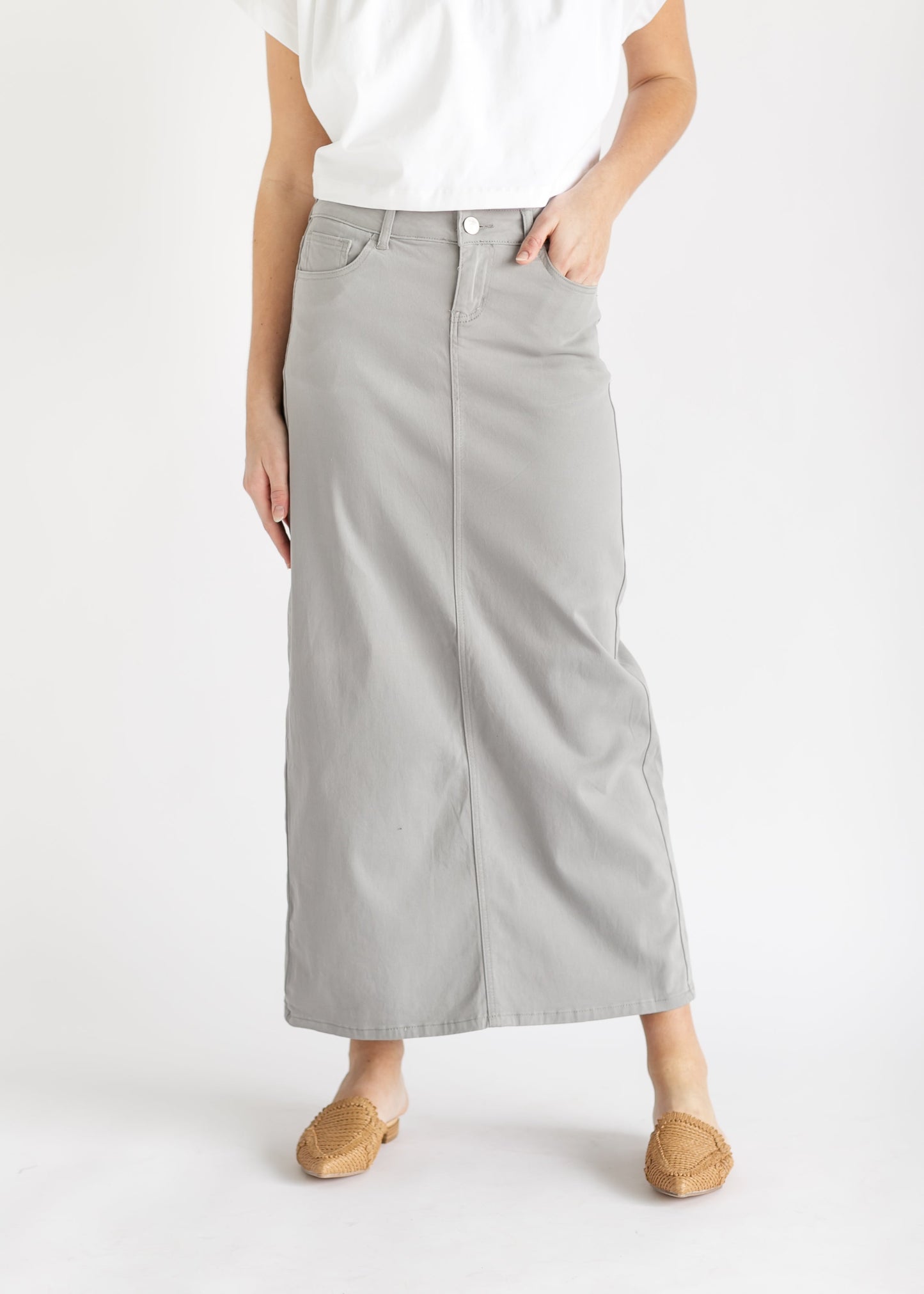 Stella Ultimate Gray Denim Maxi Skirt IC Skirts