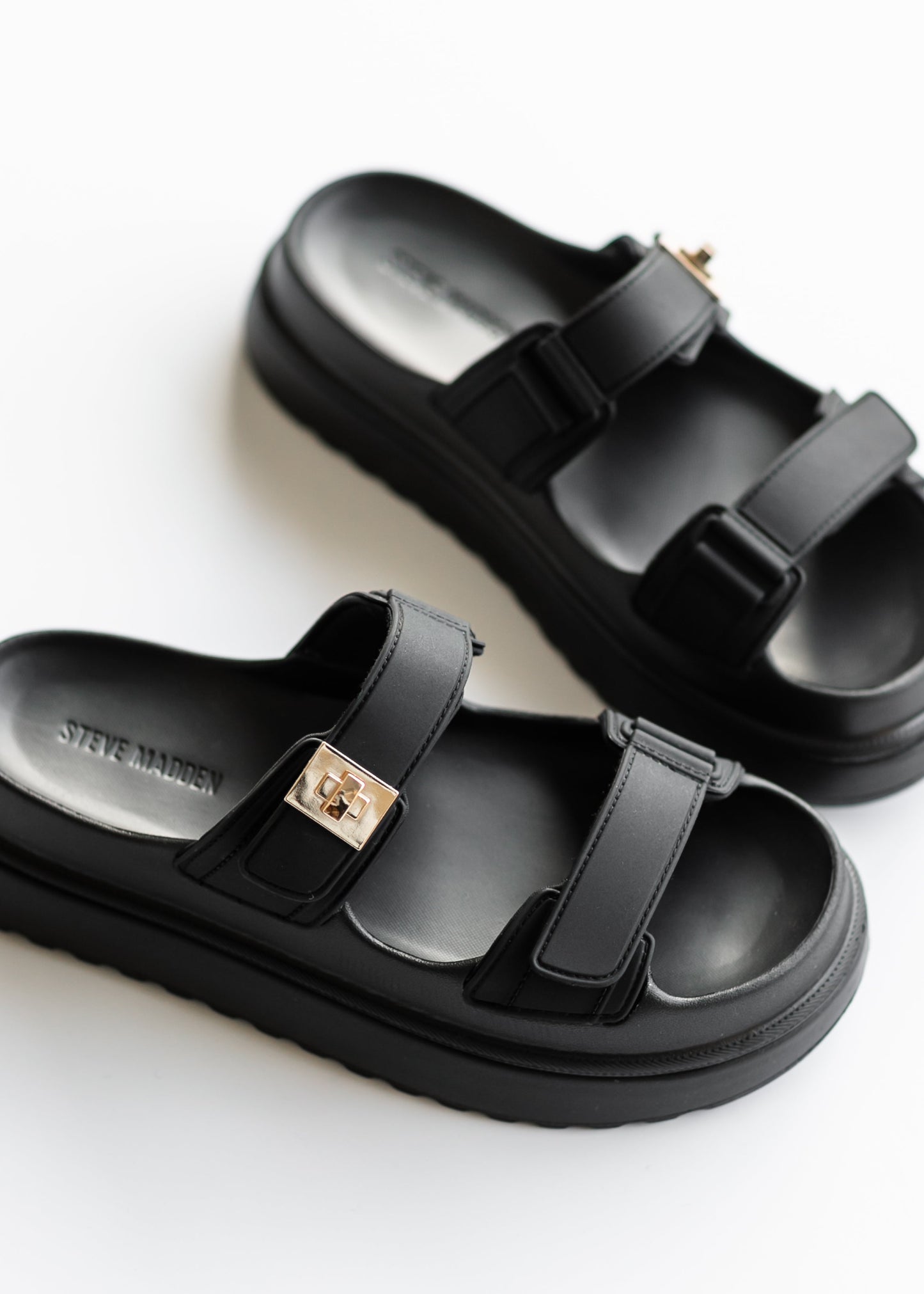 Steve Madden® Bigschmona Jelly Black Platform Slide Sandal Shoes