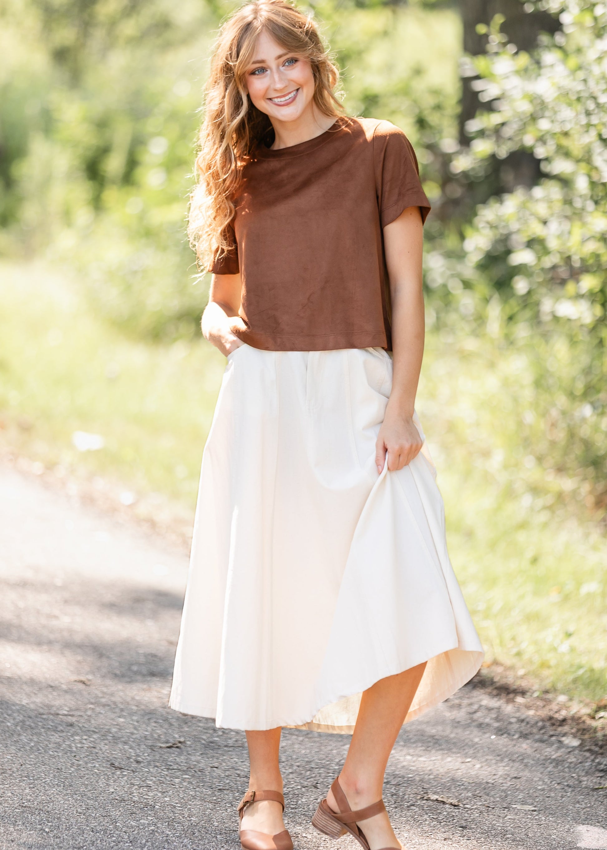 Steve Madden® Ezra Faux Leather Top FF Tops