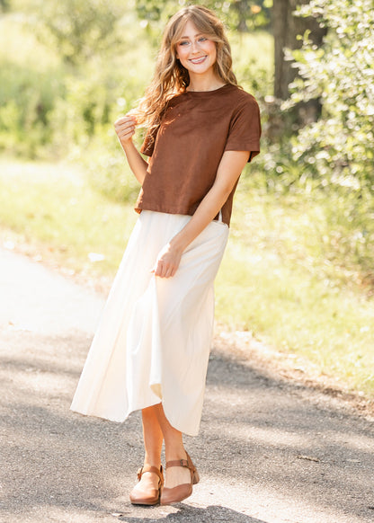 Steve Madden® Ezra Faux Leather Top FF Tops