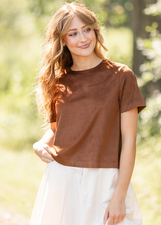 Steve Madden® Ezra Faux Leather Top FF Tops