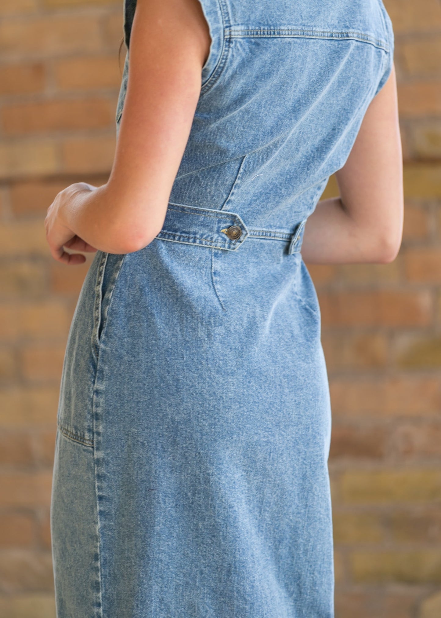 Steve Madden® Julieta Sleeveless Denim Midi Dress FF Dresses