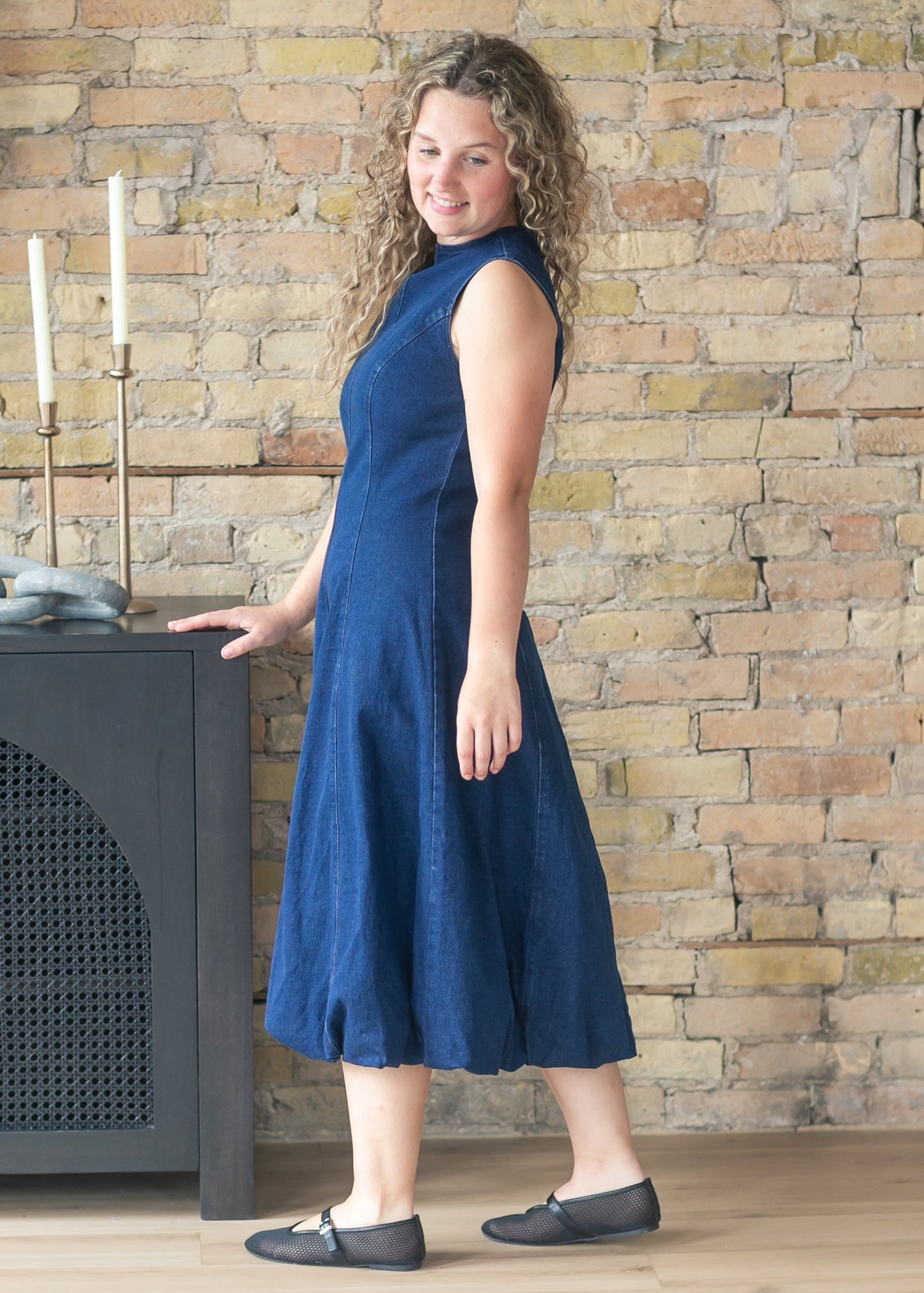 Steve Madden® Talasyn Bubble Hem Denim Dress FF Dresses
