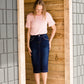 Stitch Detail Dark Denim Midi Skirt Skirts