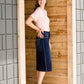 Stitch Detail Dark Denim Midi Skirt Skirts