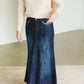 Stitched A-Line Long Denim Skirt - FINAL SALE Skirts