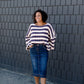 Stone Wash Striped Boxy Sweater - FINAL SALE Tops