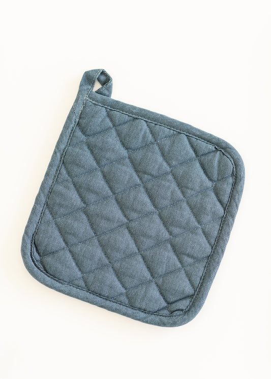 Stonewash Quilted Potholder FF Home + Lifestyle Midnight Blue