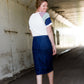 Straight Fit Dark Denim Midi Skirt - Final Sale Skirts