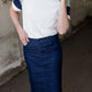 Straight Fit Dark Denim Midi Skirt - Final Sale Skirts
