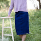 Straight Fit Dark Denim Midi Skirt - Final Sale Skirts