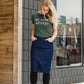 Straight Fit Dark Denim Midi Skirt - Final Sale Skirts