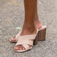Strappy Taupe Slip On Heel - FINAL SALE Shoes