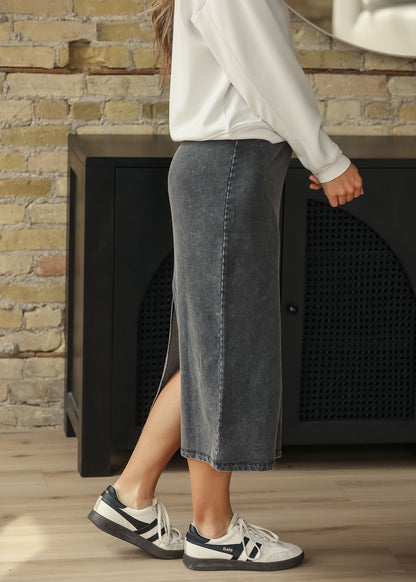 Stretch Black Denim Pencil Skirt FF Skirts