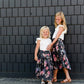 Stretch Floral Midi Skirt Skirts
