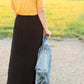 Stretch Waist Gauze Lined Knit Maxi Skirt - FINAL SALE Skirts