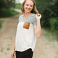 Stripe and Block Pocket Tee Tops