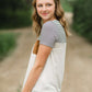 Stripe and Block Pocket Tee Tops
