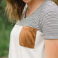Stripe and Block Pocket Tee Tops