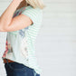 Stripe and Floral Pocket Tee Tops